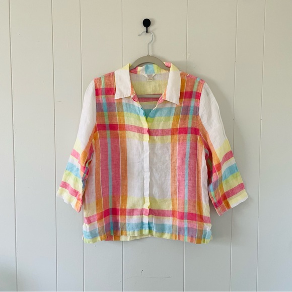 Christopher & Banks Tops - Christopher & Banks Pastel Plaid Shirt